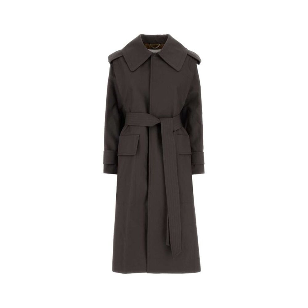 Victoria Beckham Women Graphite Cotton Philippa Trench Coat